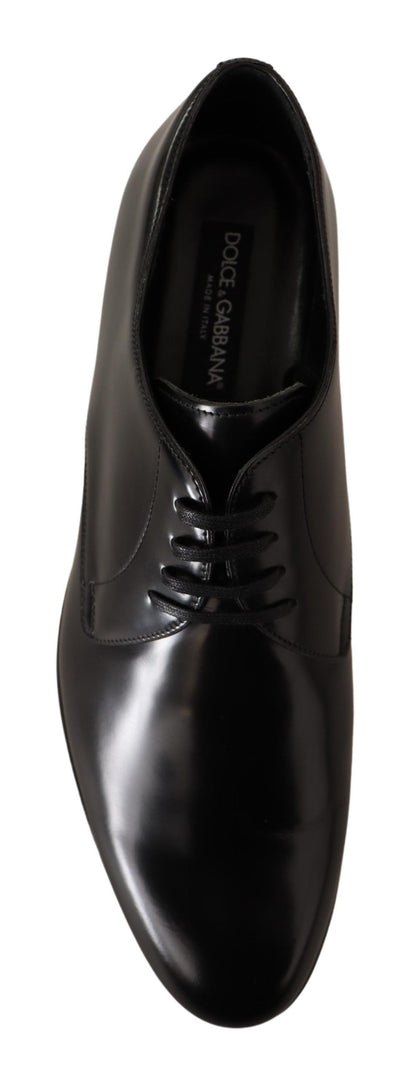 Dolce &amp; Gabbana – Derby-Schuhe aus schwarzem Leder mit Schnürung für Herren