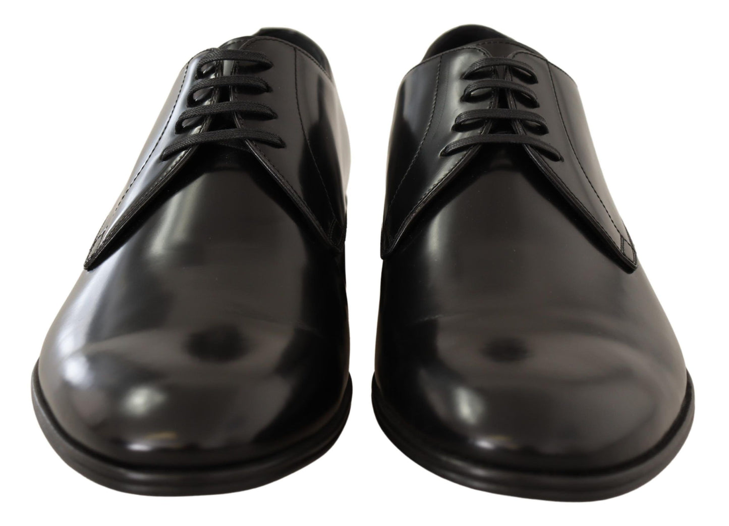 Dolce &amp; Gabbana – Derby-Schuhe aus schwarzem Leder mit Schnürung für Herren