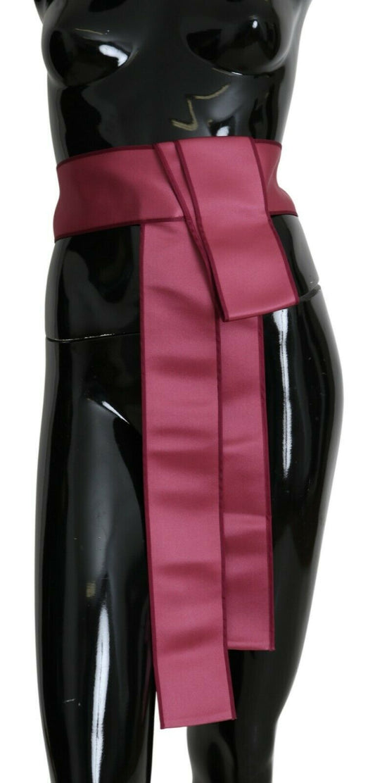 Dolce &amp; Gabbana – Breiter Taillengürtel aus 100 % Seide mit 3 Knöpfen, Rosa