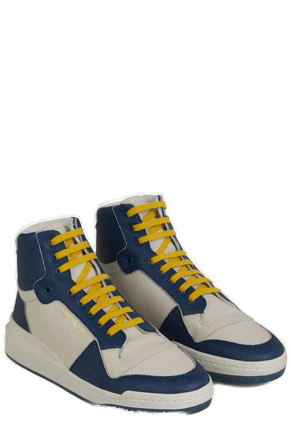 Saint Laurent: Veredeln Sie Ihren Stil mit mittelhohen blauen Luxus-Sneakers