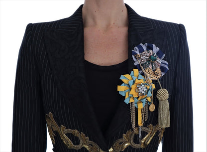 Dolce &amp; Gabbana – Schwarze Märchen-Blazerjacke mit Kristallen