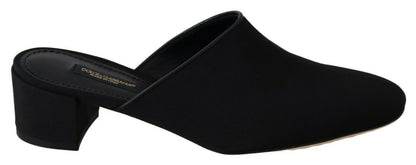 Dolce &amp; Gabbana – Schwarze Rips-Sandalen mit Ripsband Damen Schuhe