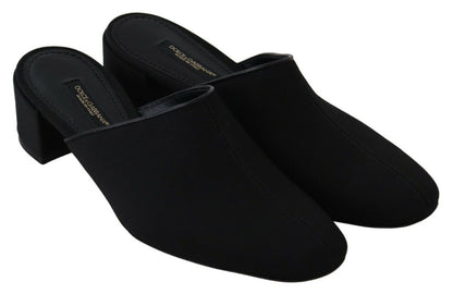 Dolce &amp; Gabbana – Schwarze Rips-Sandalen mit Ripsband Damen Schuhe