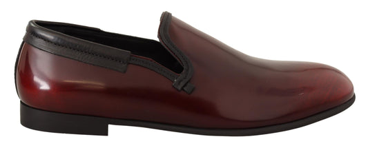 Dolce &amp; Gabbana – Bordeauxfarbene Loafer aus Lackleder