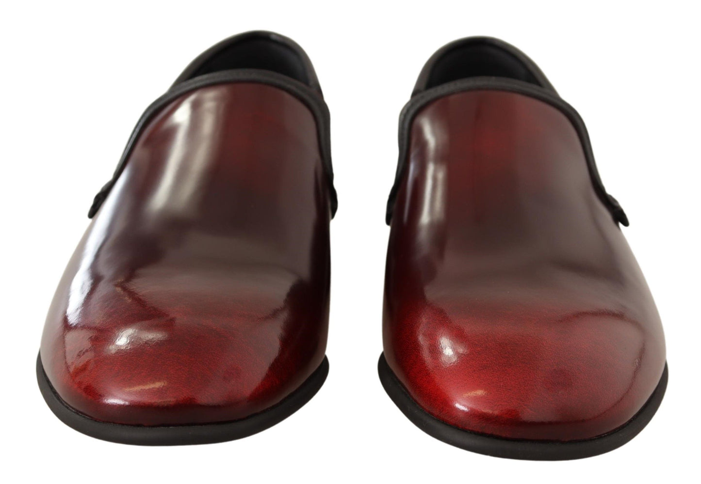 Dolce &amp; Gabbana – Bordeauxfarbene Loafer aus Lackleder