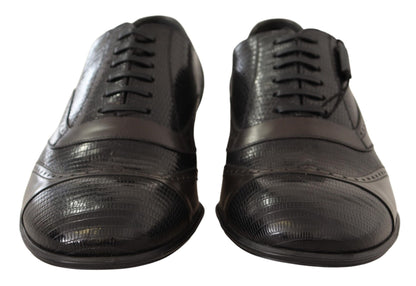 Dolce &amp; Gabbana – Oxford-Schuhe aus braunem Eidechsenleder