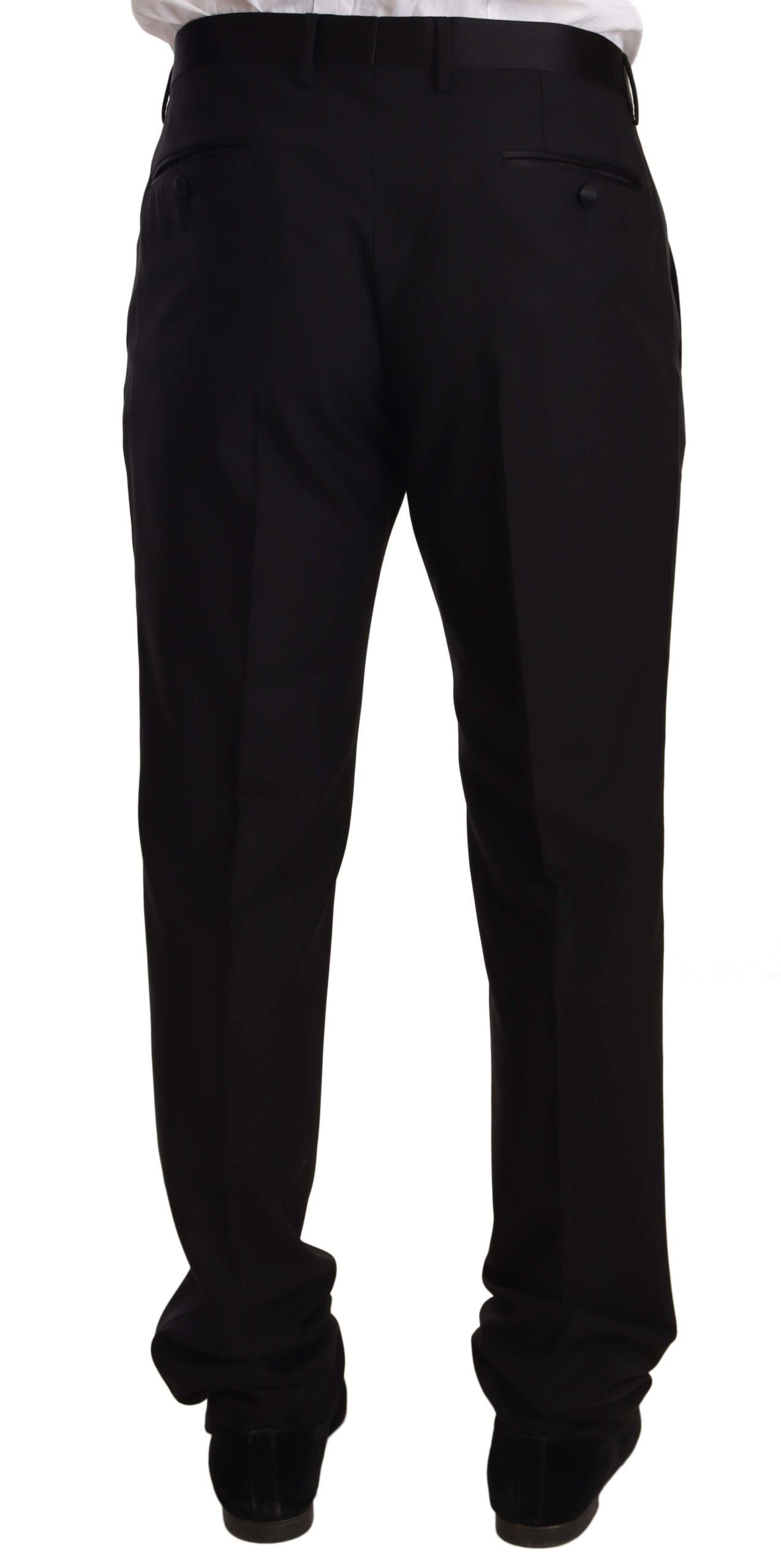 Dolce &amp; Gabbana – Schwarze Smokinghose aus Wolle