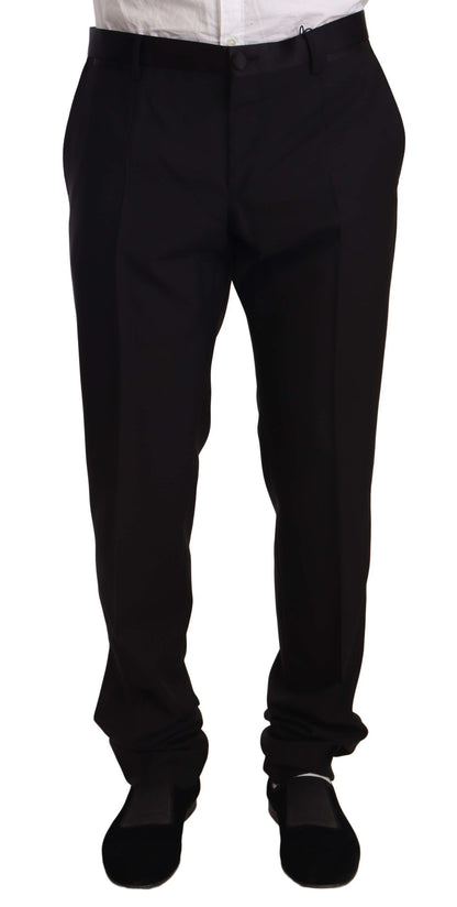 Dolce &amp; Gabbana – Schwarze Smokinghose aus Wolle