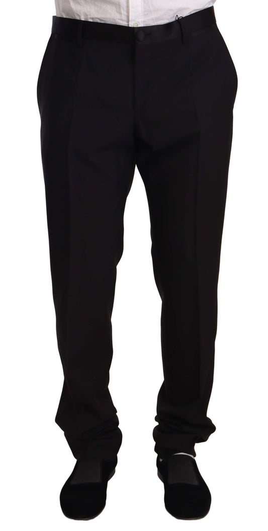 Dolce &amp; Gabbana – Schwarze Smokinghose aus Wolle