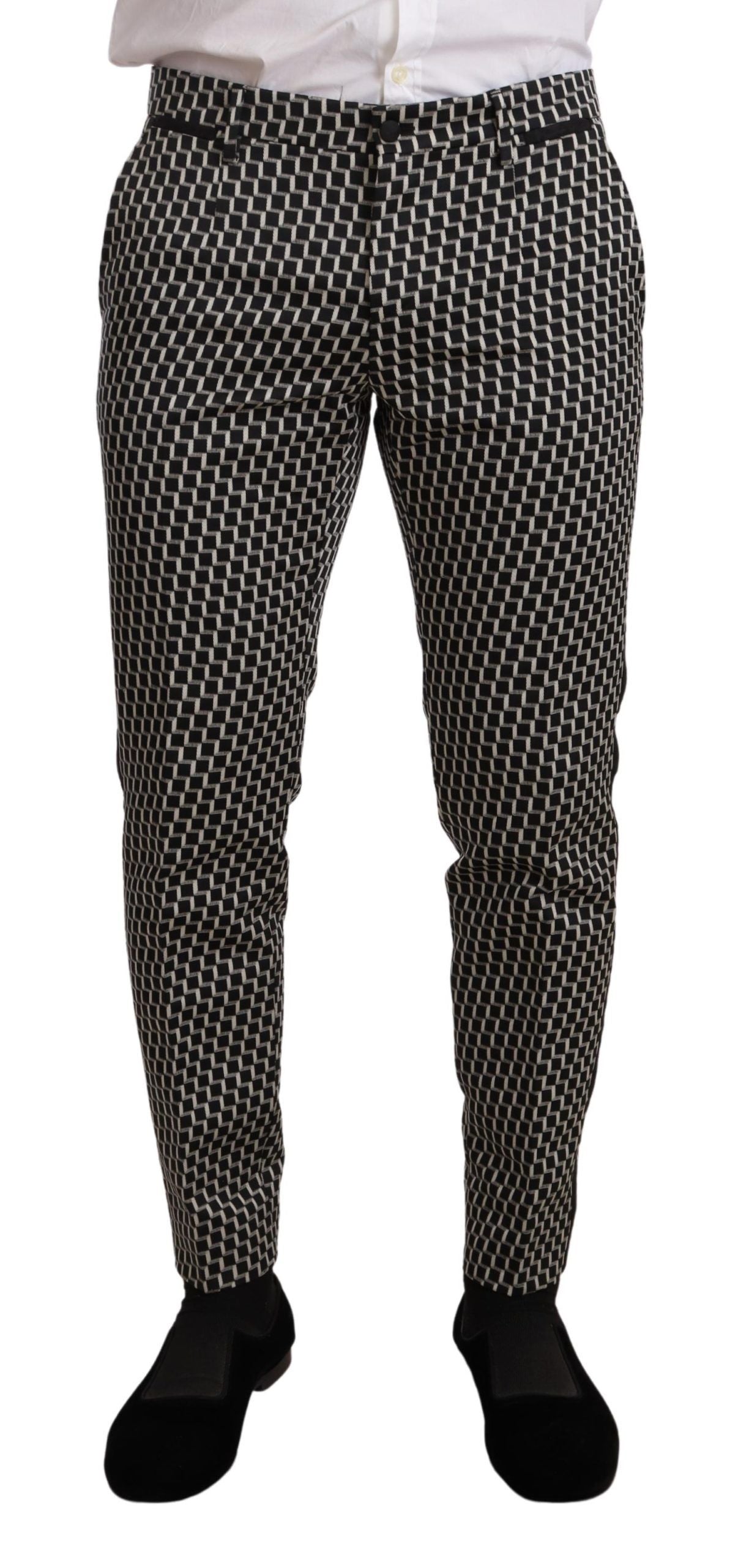 Dolce &amp; Gabbana Black White Check 3 Piece Set MARTINI Suit