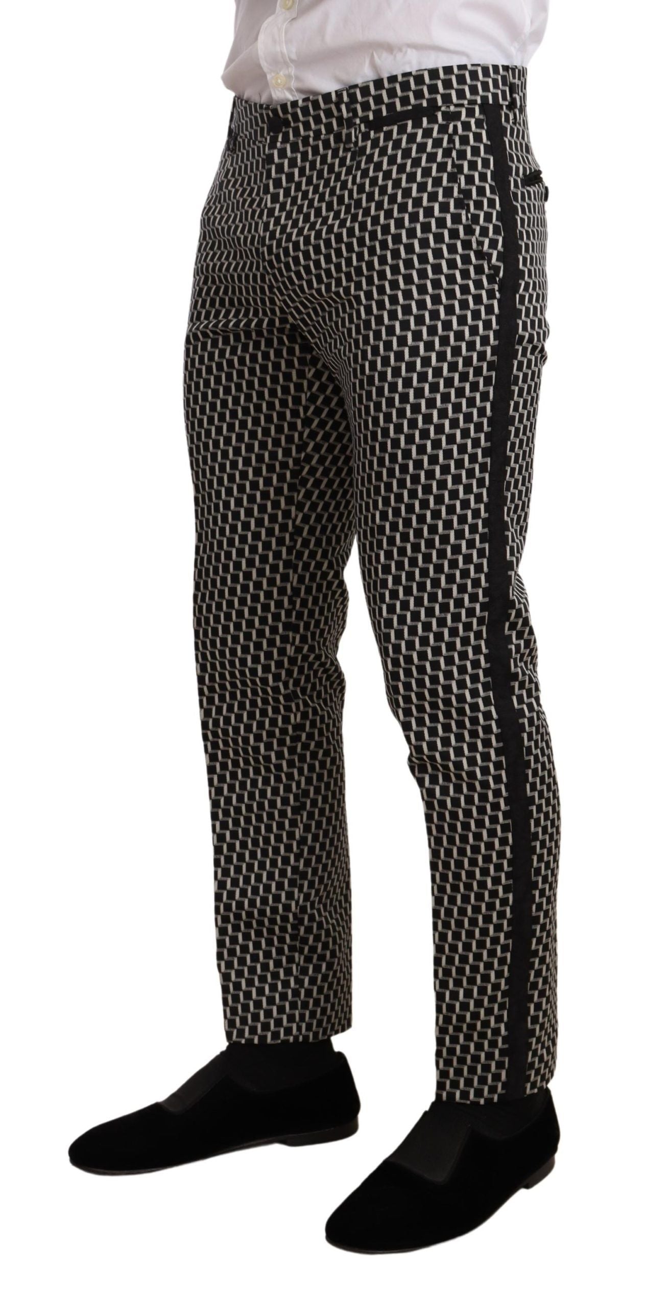 Dolce &amp; Gabbana Black White Check 3 Piece Set MARTINI Suit