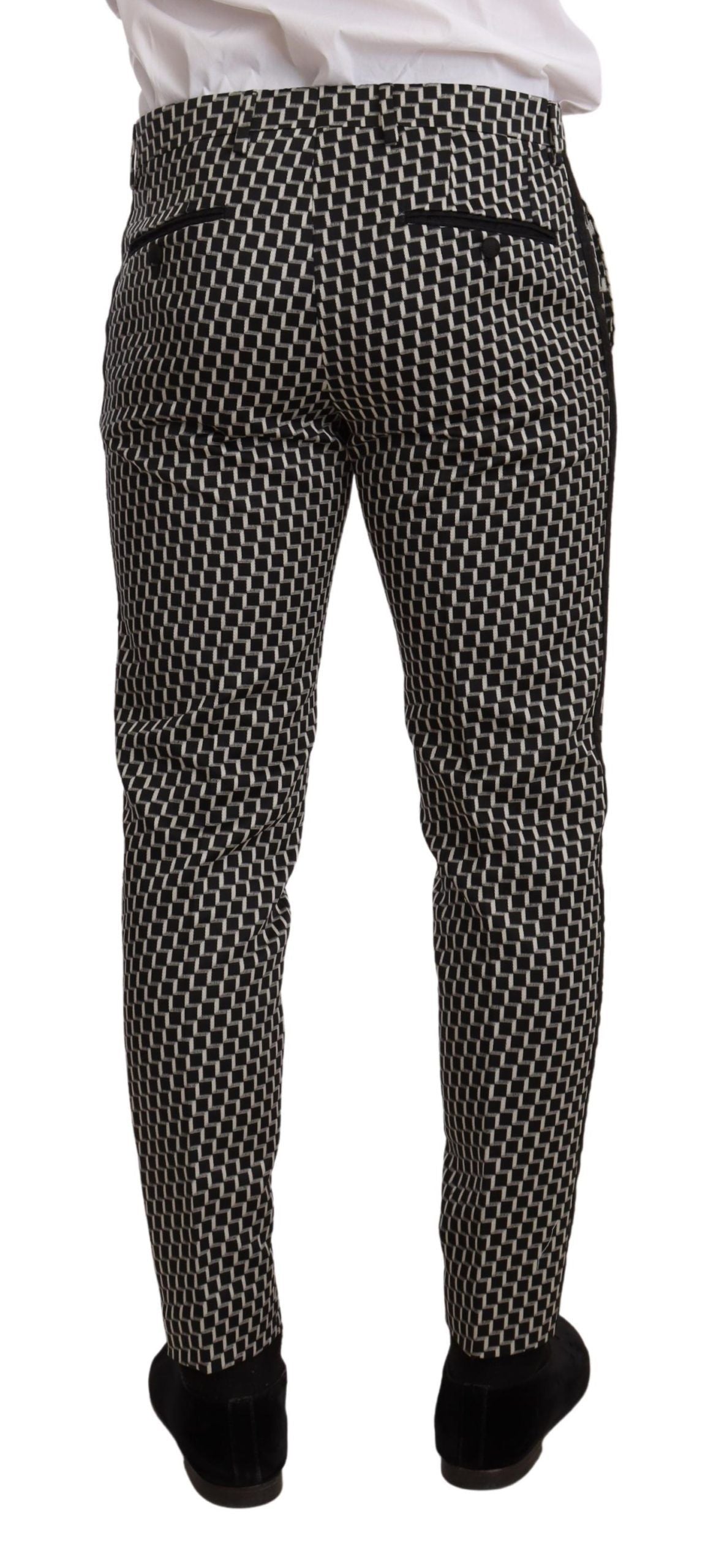 Dolce &amp; Gabbana Black White Check 3 Piece Set MARTINI Suit