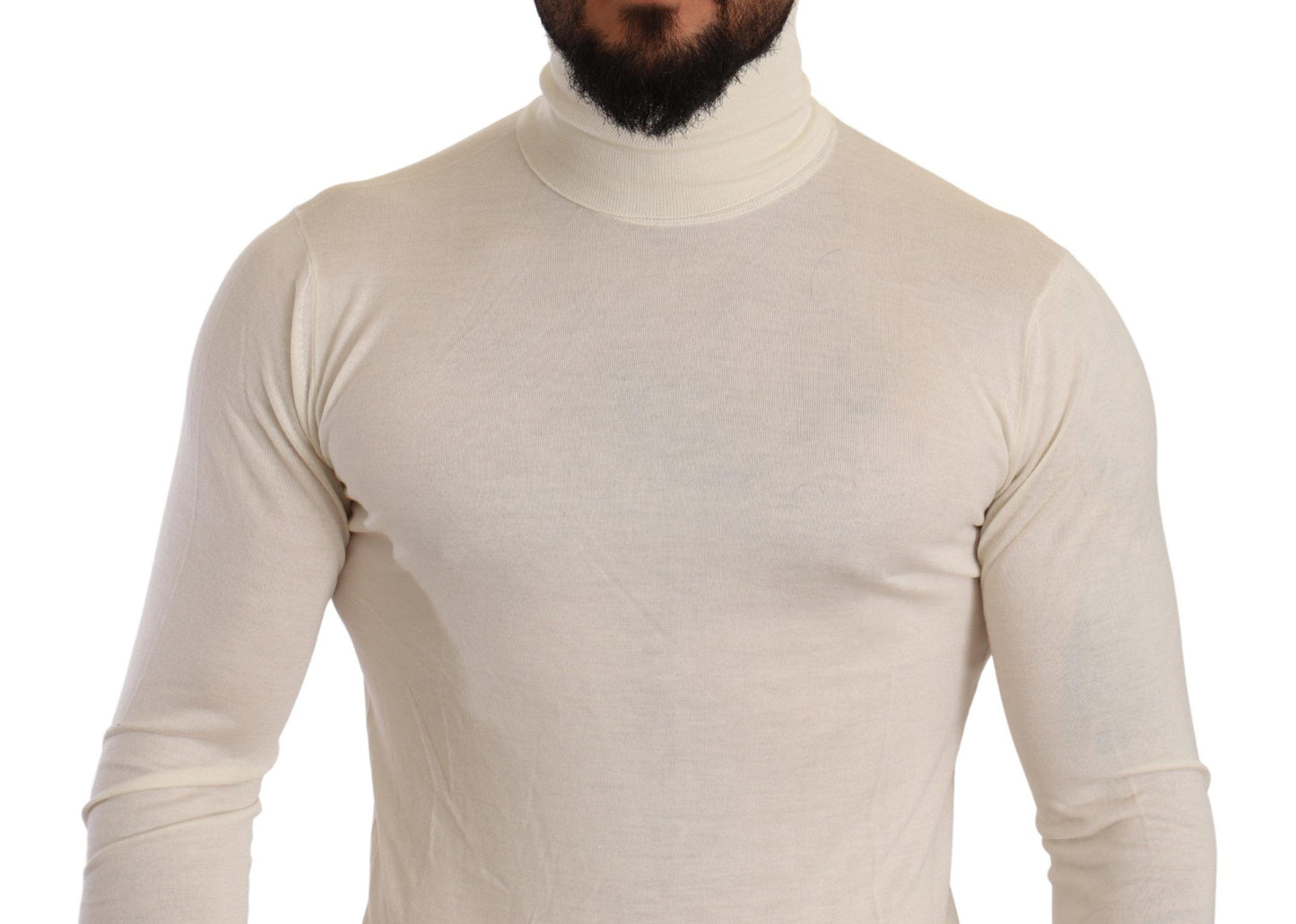 Dolce &amp; Gabbana Cremefarbener Rollkragenpullover aus Kaschmir