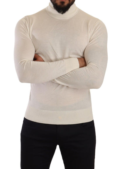 Dolce &amp; Gabbana Cremefarbener Rollkragenpullover aus Kaschmir
