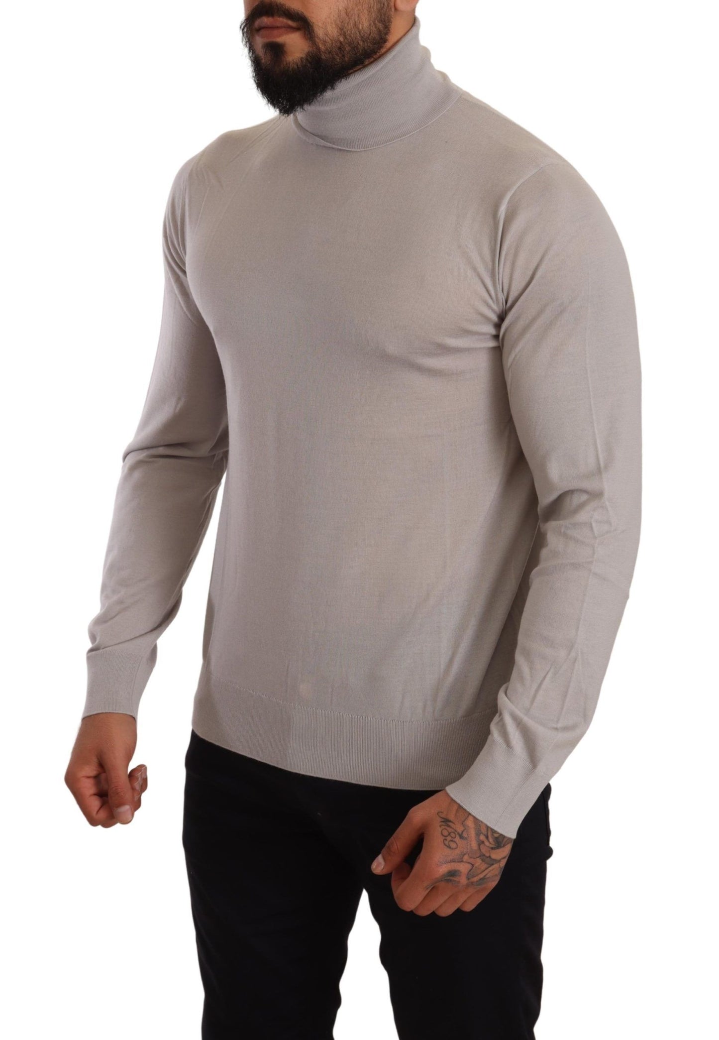 Dolce &amp; Gabbana Grauer Rollkragenpullover aus Kaschmir