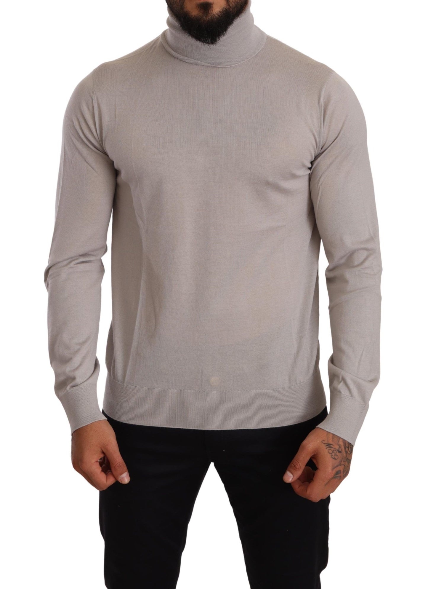 Dolce &amp; Gabbana Grauer Rollkragenpullover aus Kaschmir