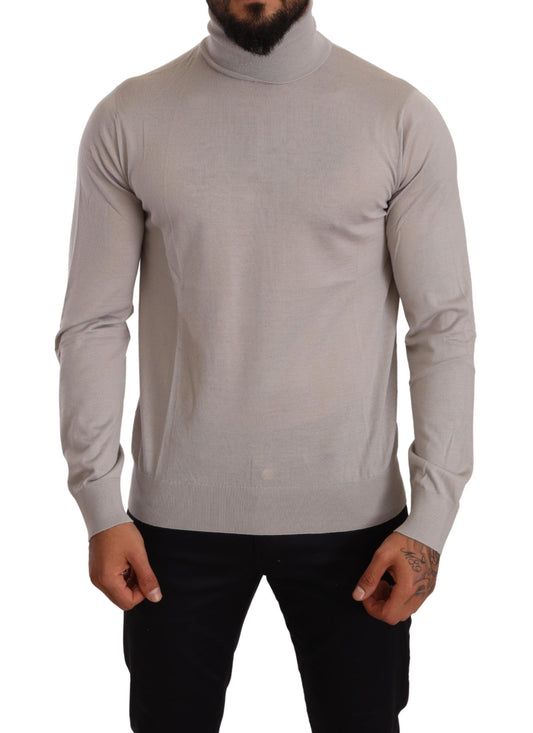 Dolce &amp; Gabbana Grauer Rollkragenpullover aus Kaschmir