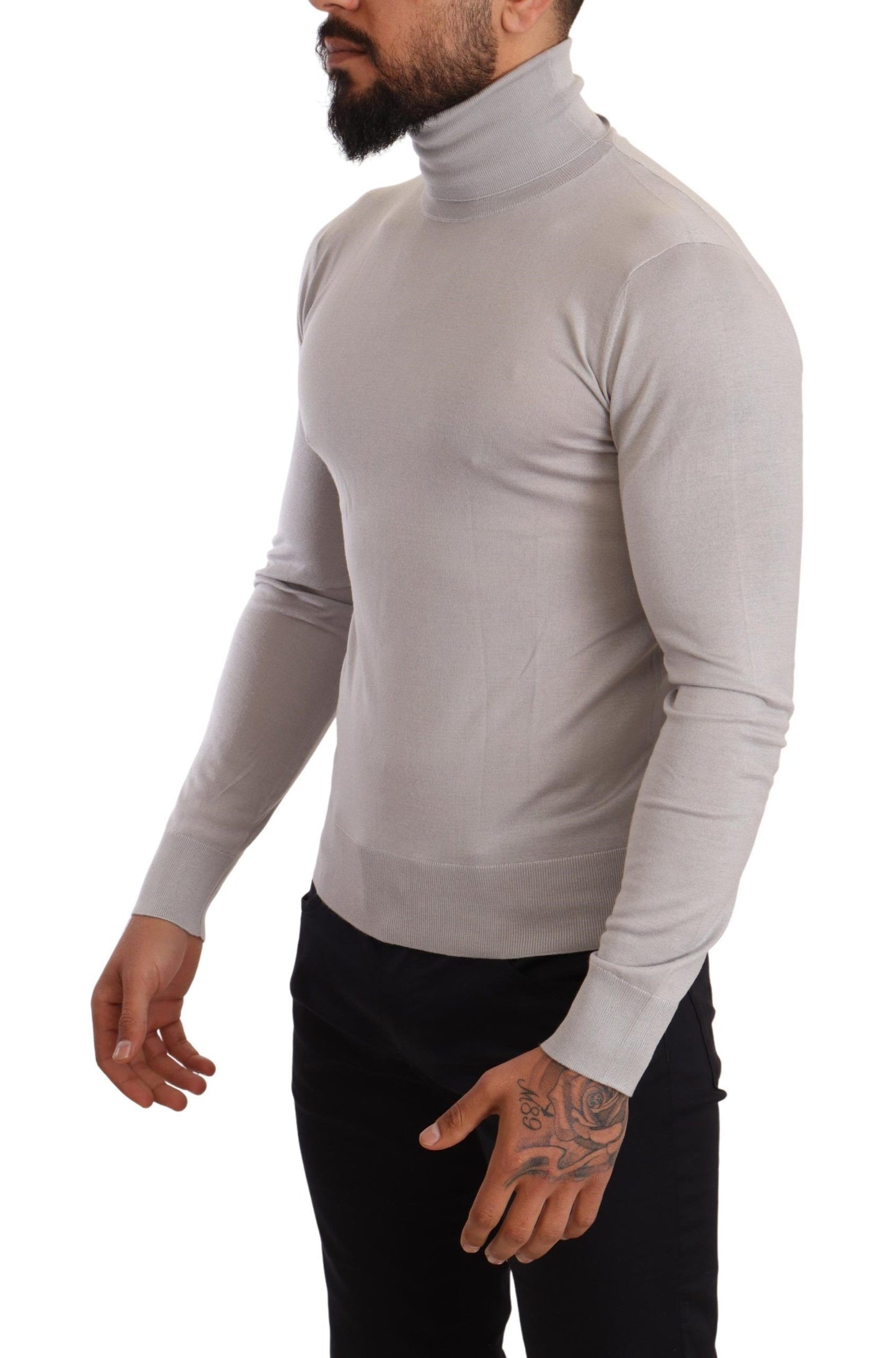 Dolce &amp; Gabbana Grauer Rollkragenpullover aus Kaschmir