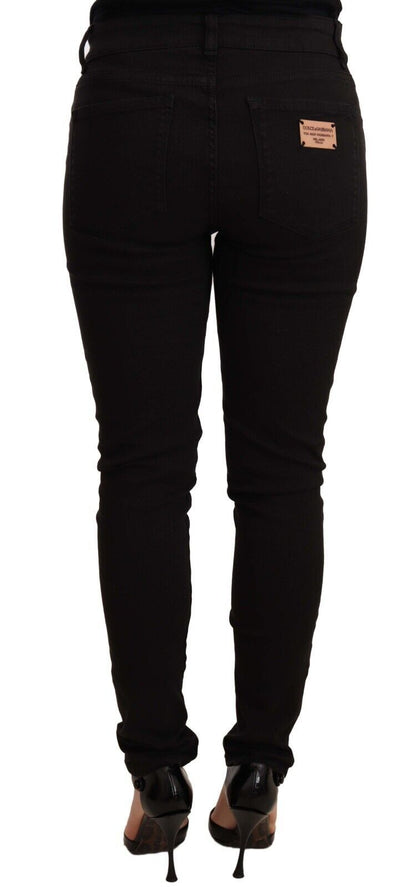 Dolce &amp; Gabbana – Schwarze Slim Fit-Jeans aus Baumwollstretch
