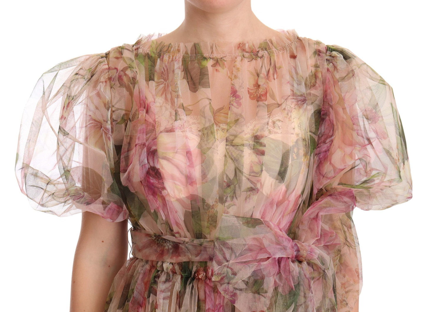 Dolce &amp; Gabbana – Langes Maxikleid mit mehrfarbigem Blumendruck