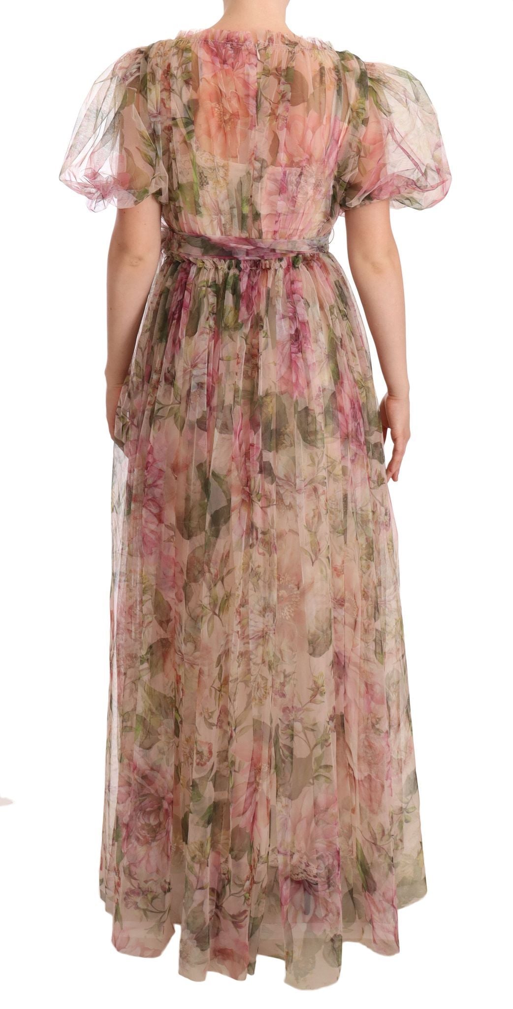 Dolce &amp; Gabbana – Langes Maxikleid mit mehrfarbigem Blumendruck