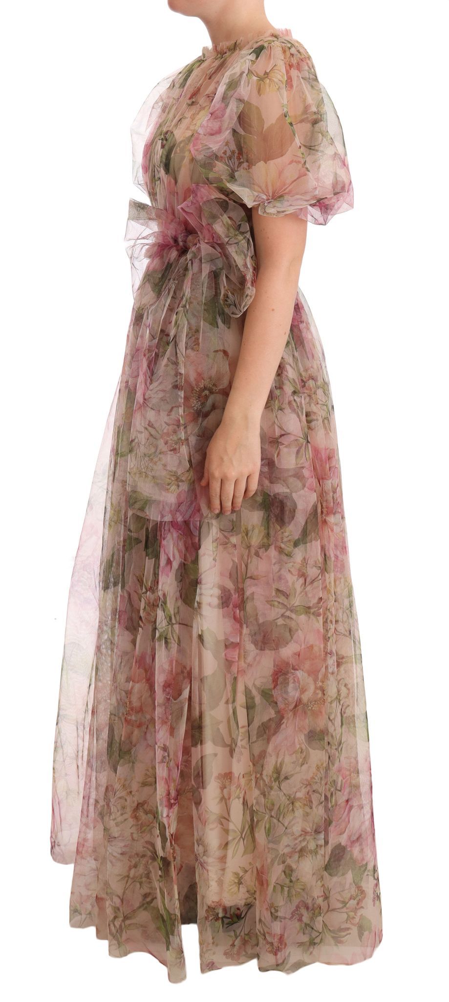 Dolce &amp; Gabbana – Langes Maxikleid mit mehrfarbigem Blumendruck