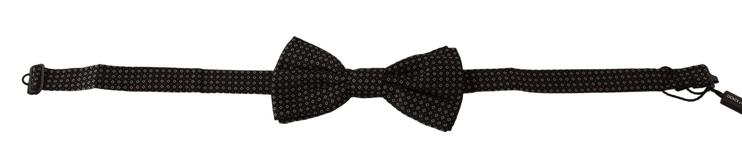 Dolce &amp; Gabbana – Schwarze, gemusterte Papillon-Fliege mit verstellbarem Hals