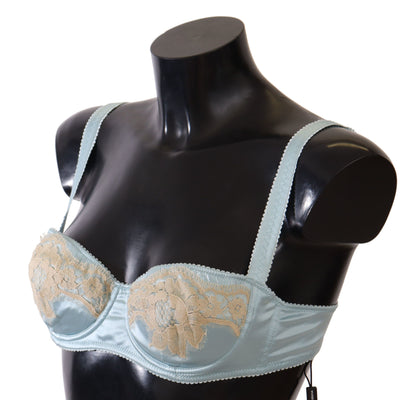 Dolce &amp; Gabbana Hellblauer Balconette-BH mit halber Polsterung