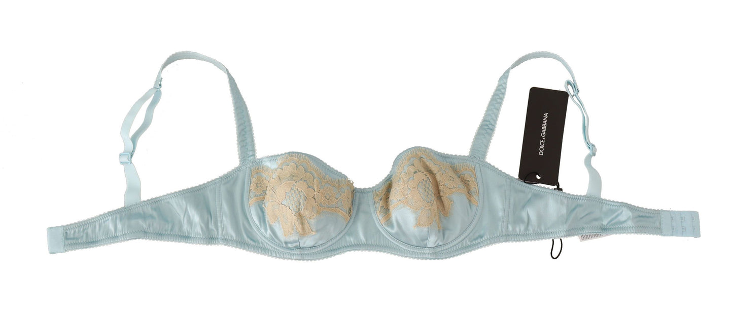 Dolce &amp; Gabbana Hellblauer Balconette-BH mit halber Polsterung