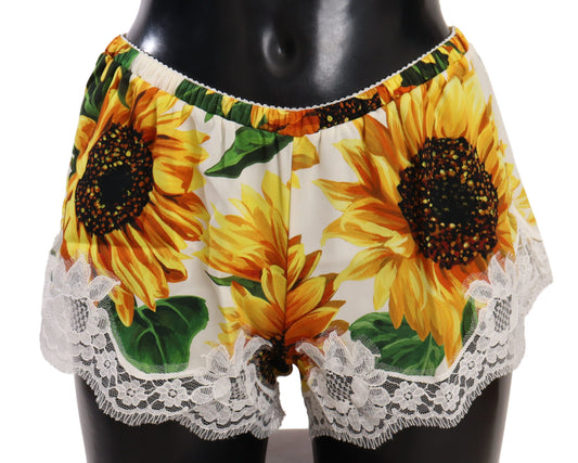 Dolce &amp; Gabbana – Weiße Dessous-Unterwäsche aus Sonnenblumenspitze