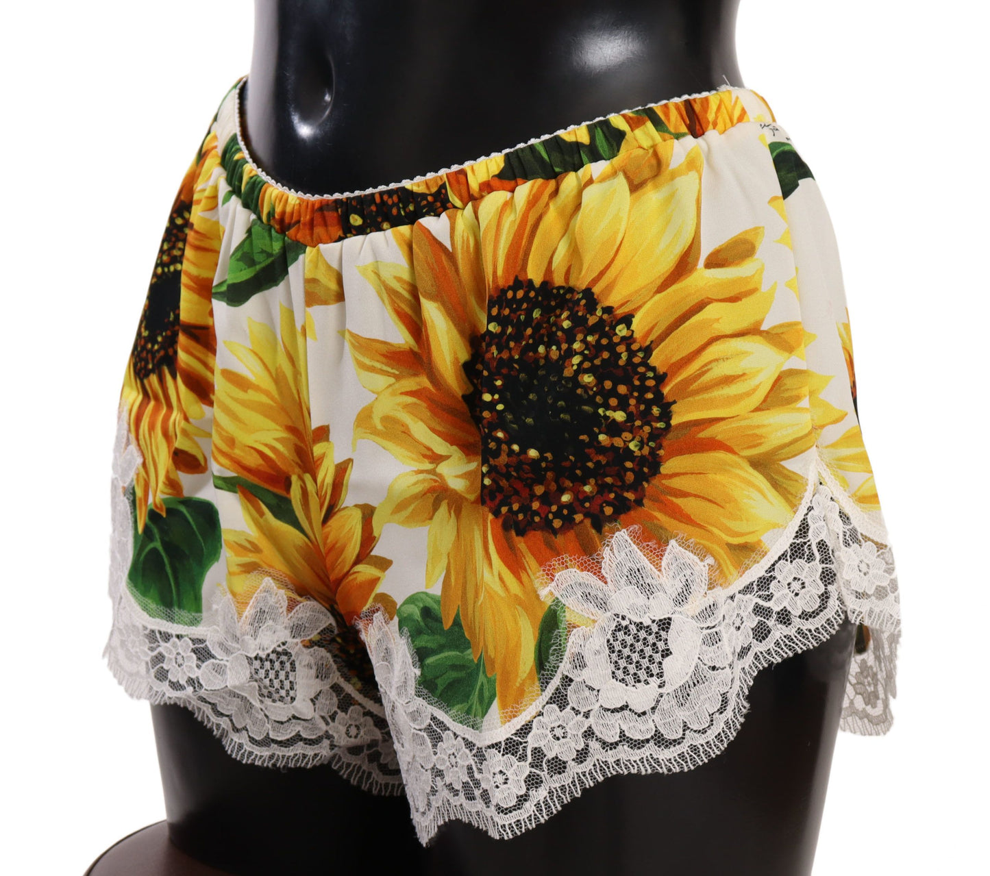 Dolce &amp; Gabbana – Weiße Dessous-Unterwäsche aus Sonnenblumenspitze