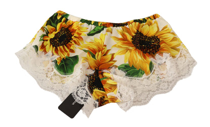 Dolce &amp; Gabbana – Weiße Dessous-Unterwäsche aus Sonnenblumenspitze