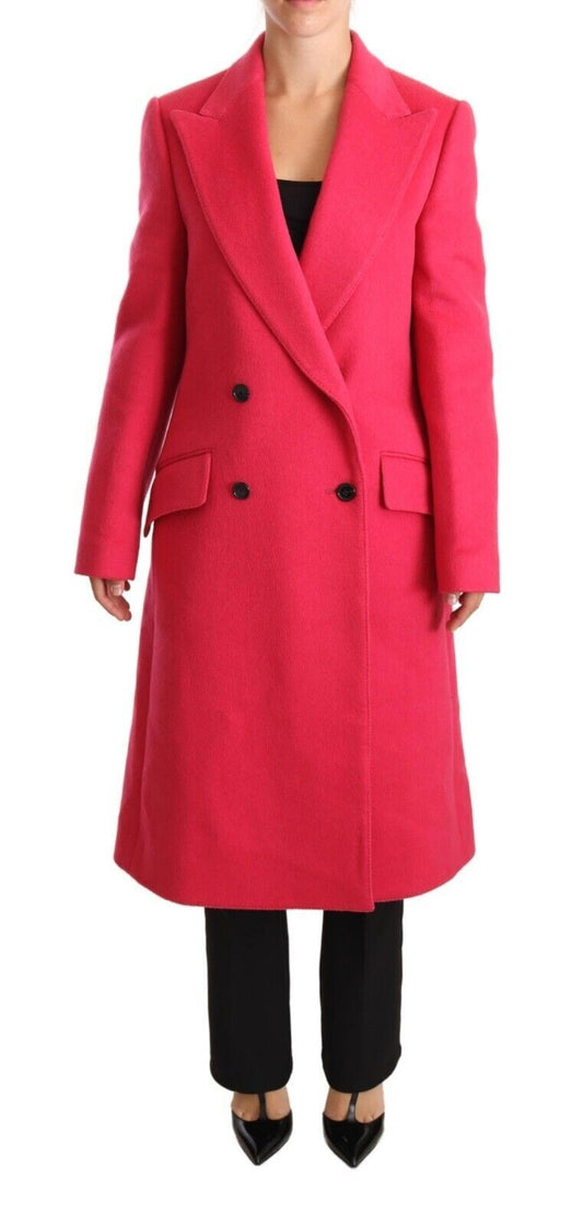 Dolce &amp; Gabbana – Rosafarbene, zweireihige Trenchcoat-Jacke