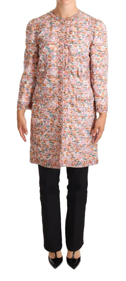 Dolce &amp; Gabbana – Trenchcoat-Jacke aus Seide mit mehrfarbigem Blumendruck