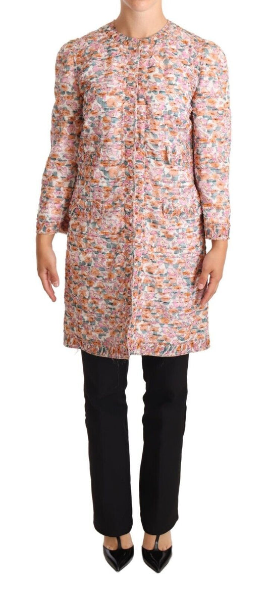 Dolce &amp; Gabbana – Trenchcoat-Jacke aus Seide mit mehrfarbigem Blumendruck