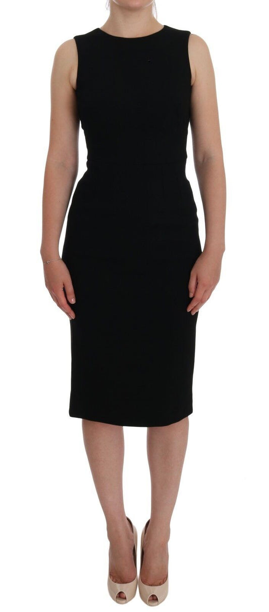 Dolce &amp; Gabbana – Schwarzes Etuikleid mit Stretch-Kristallen