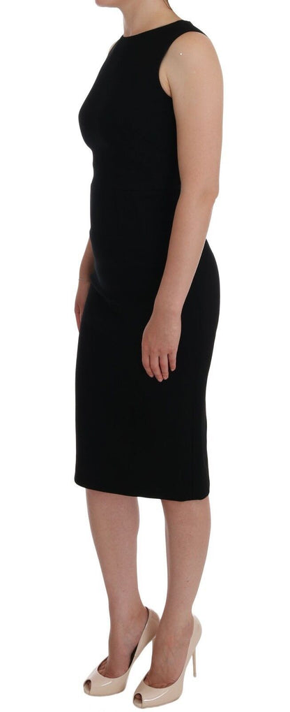 Dolce &amp; Gabbana – Schwarzes Etuikleid mit Stretch-Kristallen