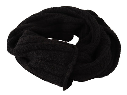 Dolce &amp; Gabbana – Schwarzer, gestrickter Unisex-Schal aus Schurwolle