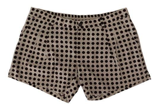 Dolce &amp; Gabbana – Shorts aus Baumwollleinen mit schwarzen und weißen Punkten