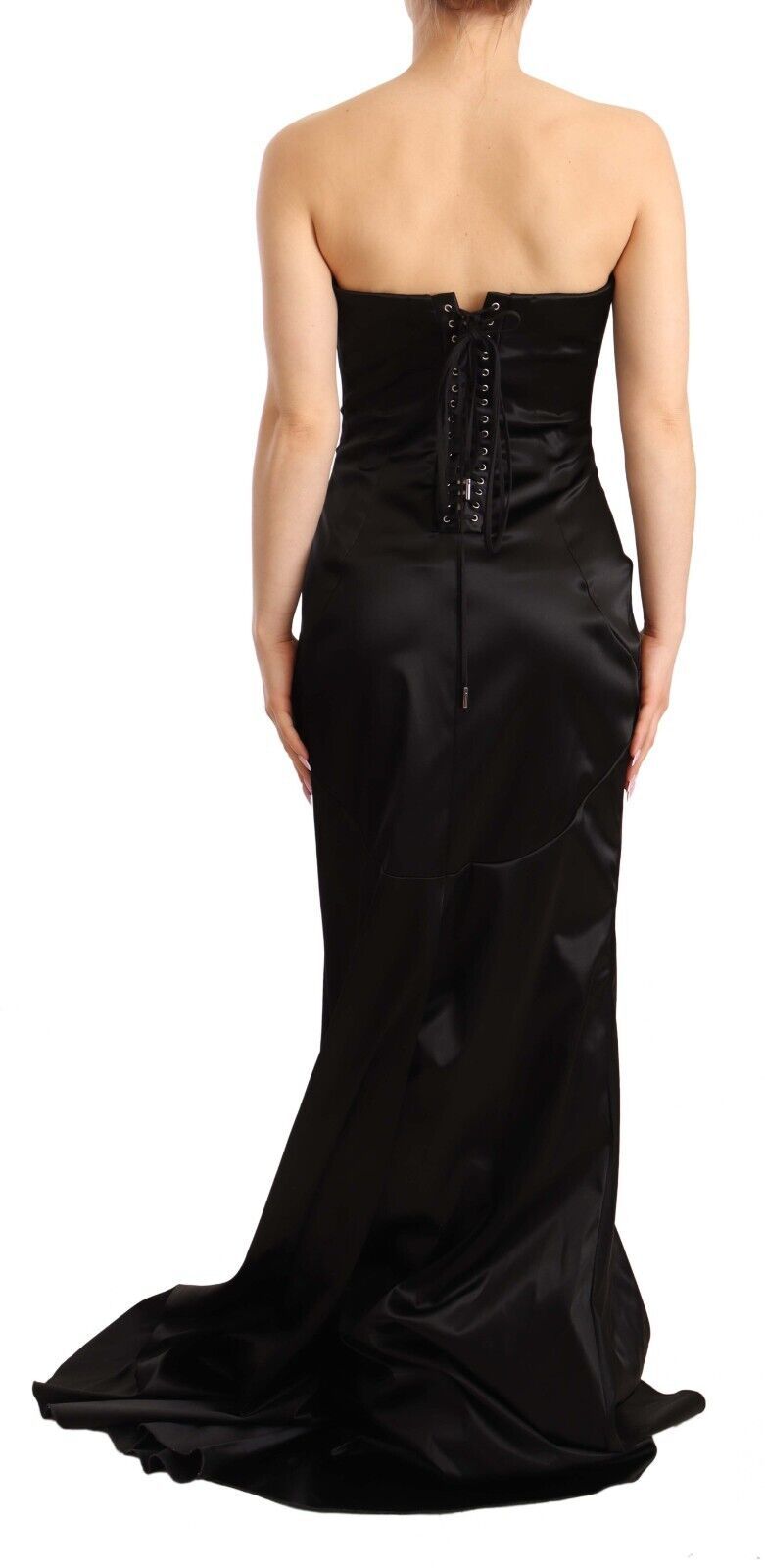 Dolce &amp; Gabbana – Schwarzes, elastisches Etuikleid im Meerjungfrauenstil aus Seide