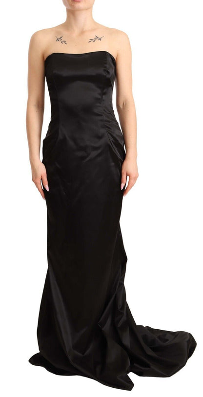 Dolce &amp; Gabbana – Schwarzes, elastisches Etuikleid im Meerjungfrauenstil aus Seide