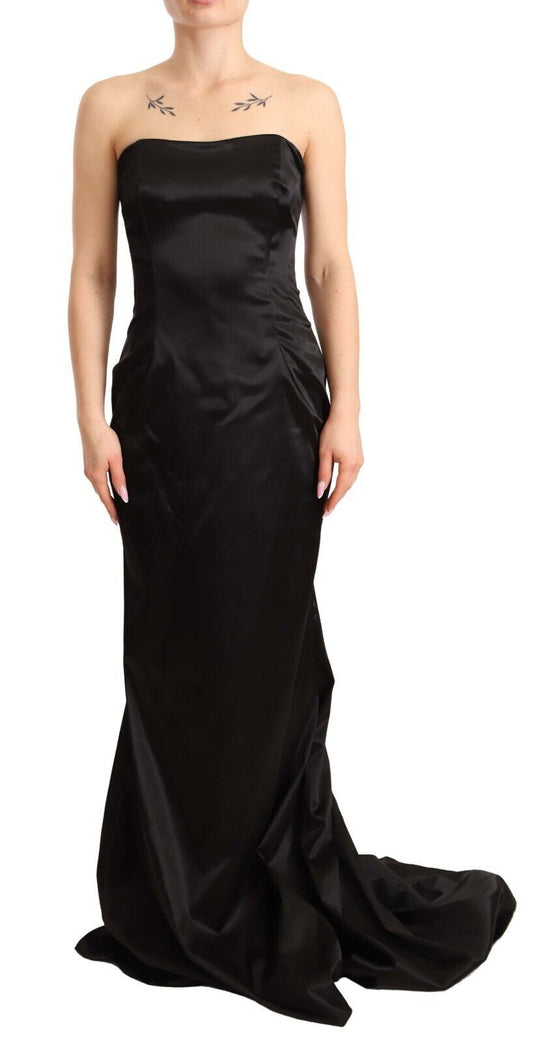 Dolce &amp; Gabbana – Schwarzes, elastisches Etuikleid im Meerjungfrauenstil aus Seide