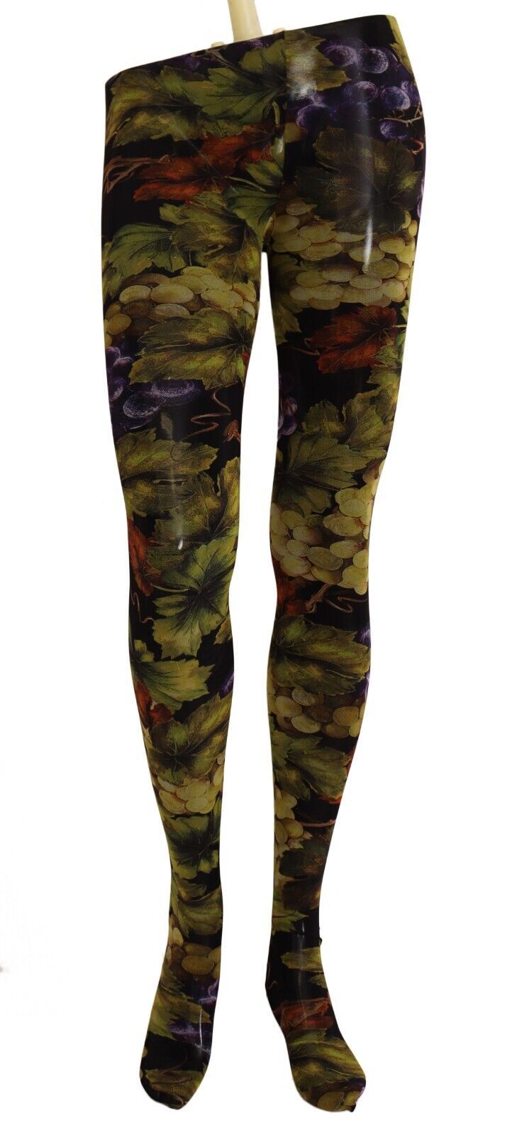 Dolce &amp; Gabbana – Strumpfhose mit schwarzem Trauben-Print