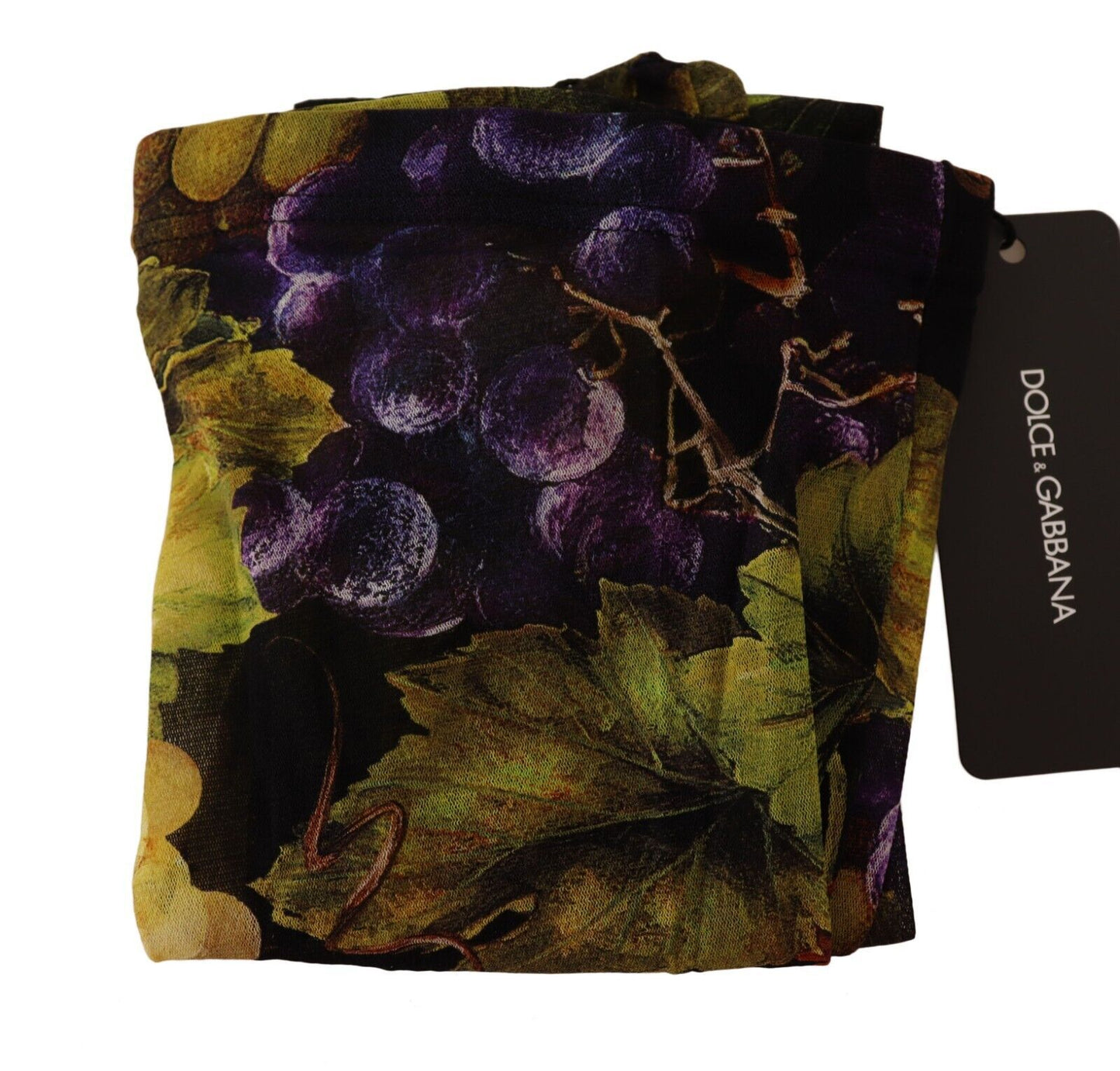 Dolce &amp; Gabbana – Strumpfhose mit schwarzem Trauben-Print