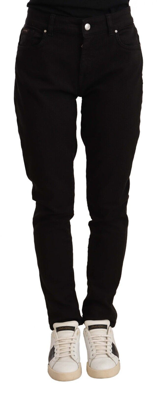 Dolce &amp; Gabbana – Schwarze Skinny-Jeans aus Baumwollstretch