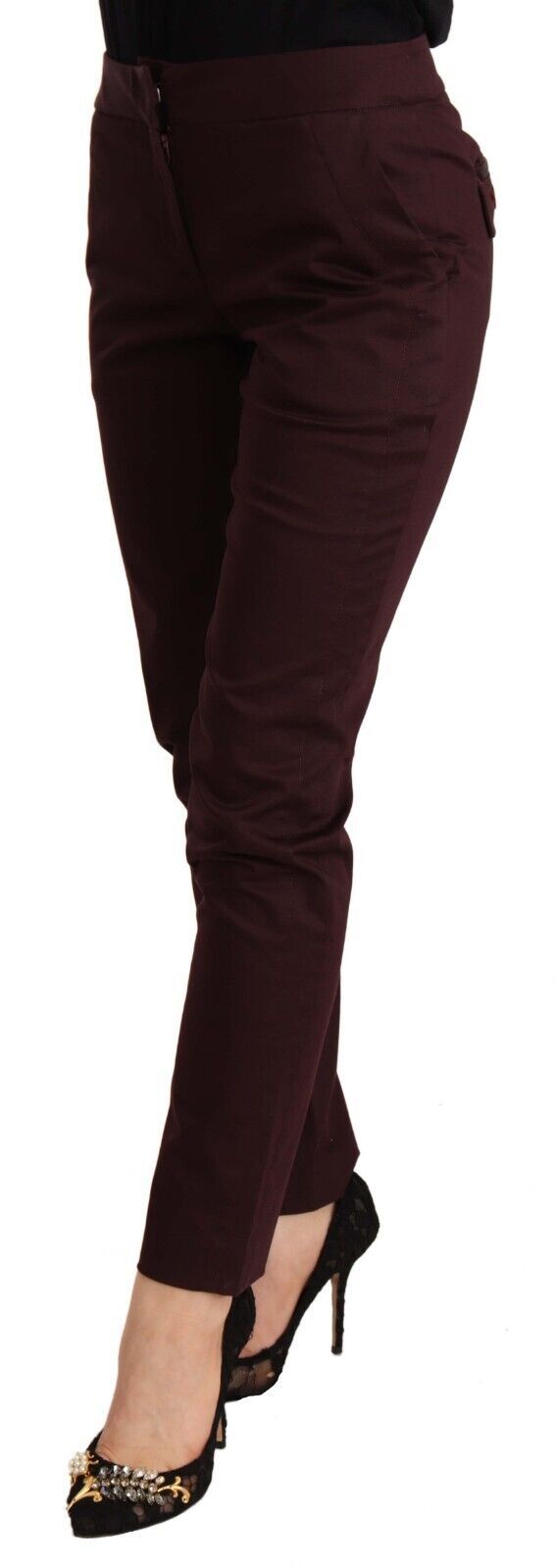 Just Cavalli – Enge, kastanienbraune Hose mit mittlerer Taille für Damen