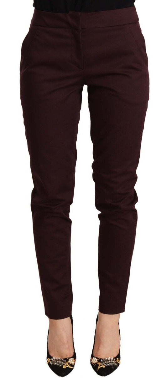 Just Cavalli – Enge, kastanienbraune Hose mit mittlerer Taille für Damen
