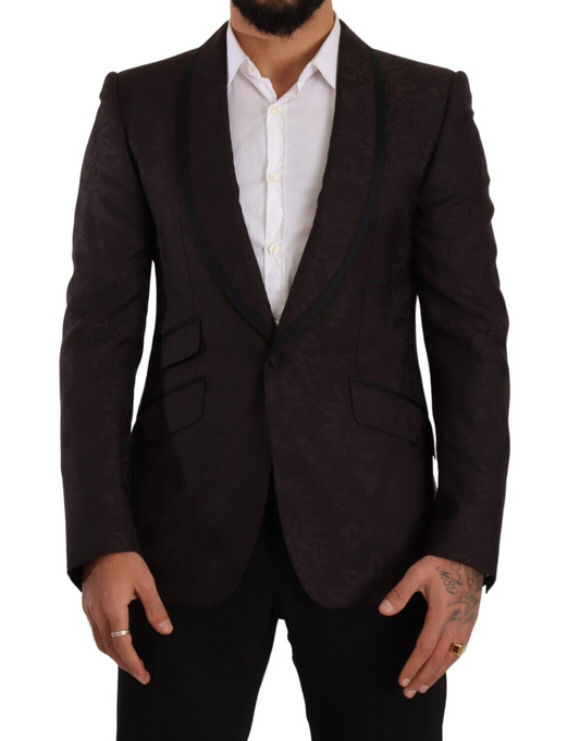 Dolce &amp; Gabbana Lila Jacquard Einreihiger SICILIA Blazer