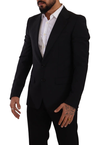 Dolce &amp; Gabbana – Schwarze, schmal geschnittene Weste mit 2 Knöpfen, MARTINI-Blazer