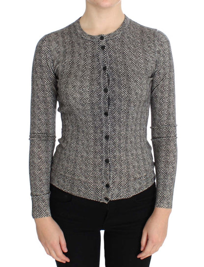 Dolce &amp; Gabbana Schwarz-Weiß-Wolltop-Cardigan